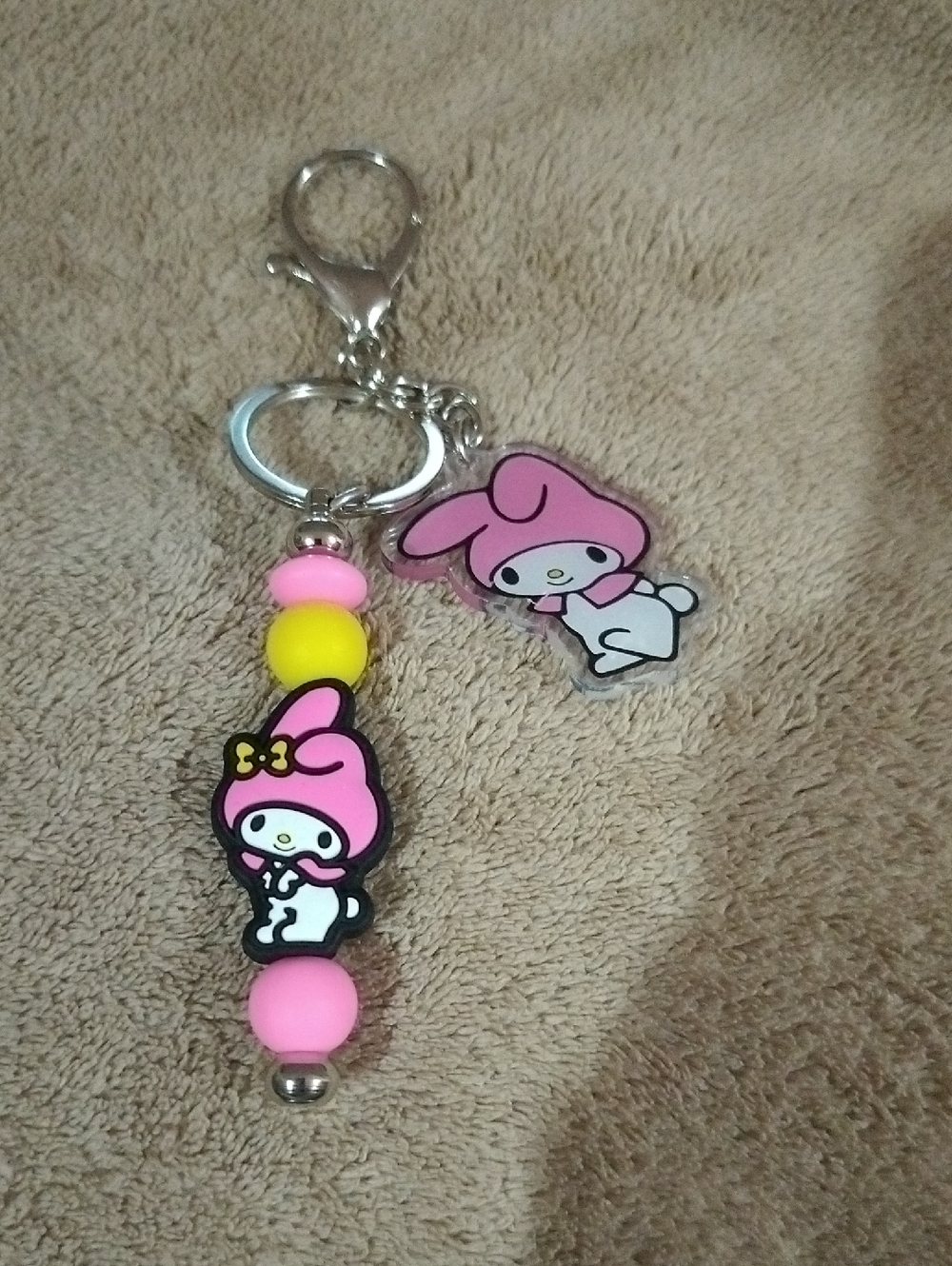 My Melody Pink & Yellow Keychain Charm